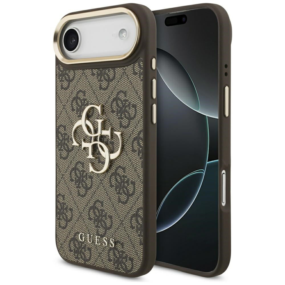 Capa para Apple iPhone 17 Air, Guess, Big 4G Logo Classic, Marrom Dourado.