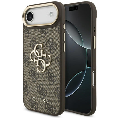 Capa para Apple iPhone 17 Air, Guess, Big 4G Logo Classic, Marrom Dourado.