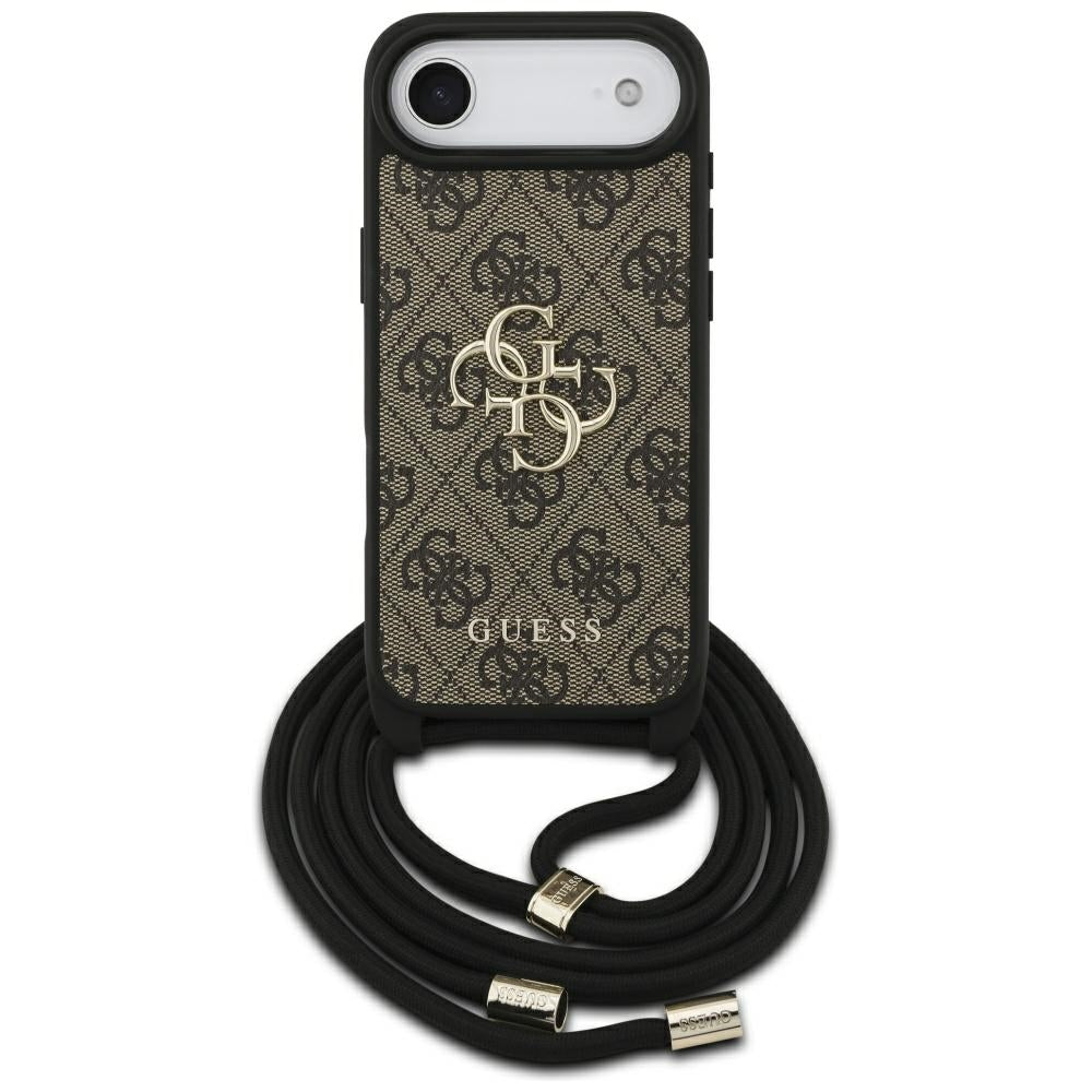 Capa para Apple iPhone 17 Air, Guess, Crossbody Cord 4G Big Log, Castanho