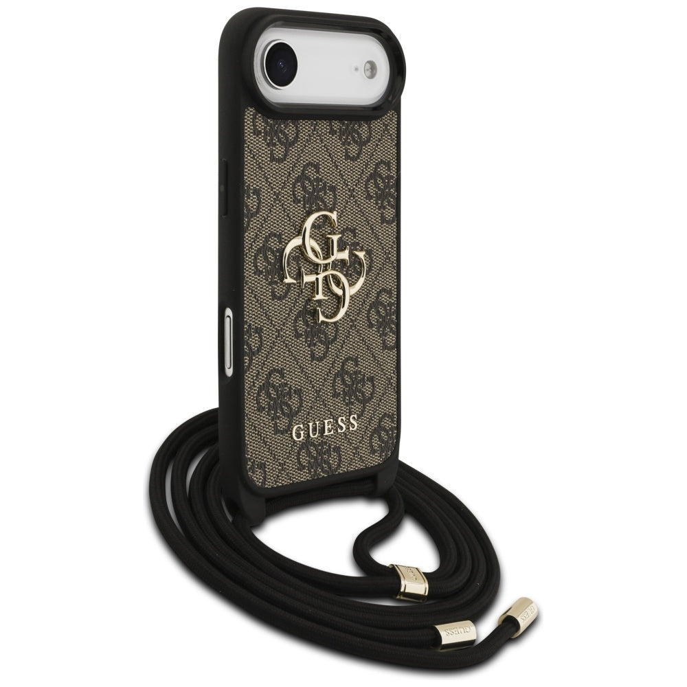 Capa para Apple iPhone 17 Air, Guess, Crossbody Cord 4G Big Log, Castanho