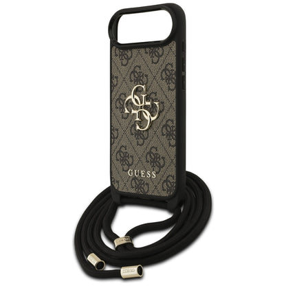Capa para Apple iPhone 17 Air, Guess, Crossbody Cord 4G Big Log, Castanho