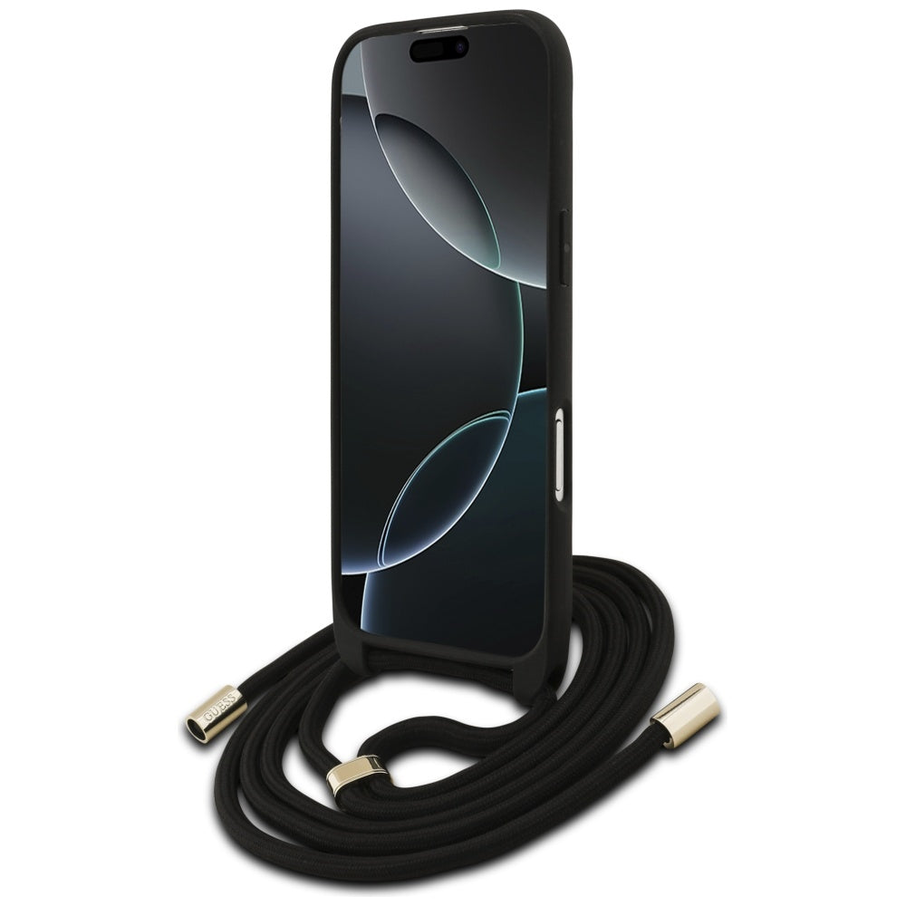 Capa para Apple iPhone 17 Air, Guess, Crossbody Cord 4G Big Log, Castanho