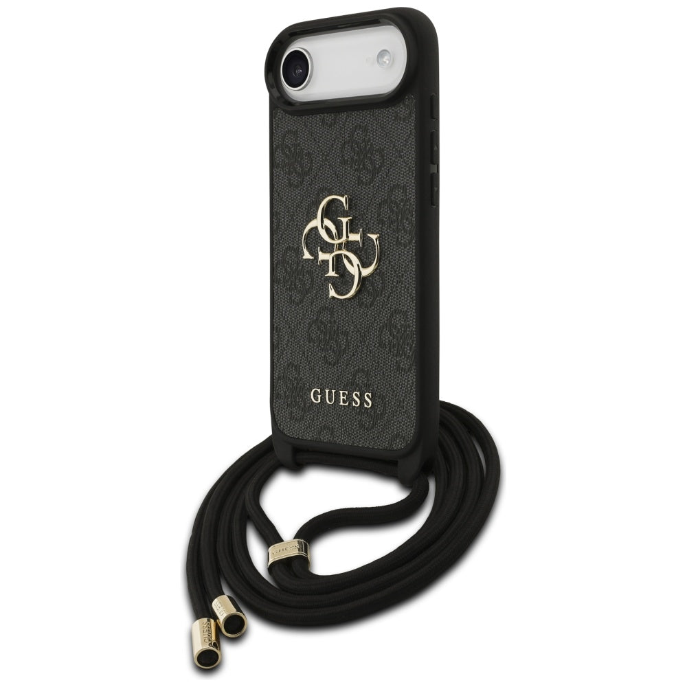 Capa para Apple iPhone 17 Air, Guess, Crossbody Cord 4G Big Log, Preta