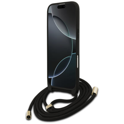 Capa para Apple iPhone 17 Air, Guess, Crossbody Cord 4G Big Log, Preta