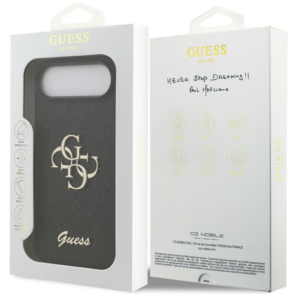 Capa para Apple iPhone 17 Air, Guess, Fixed Glitter Big 4G, Preta