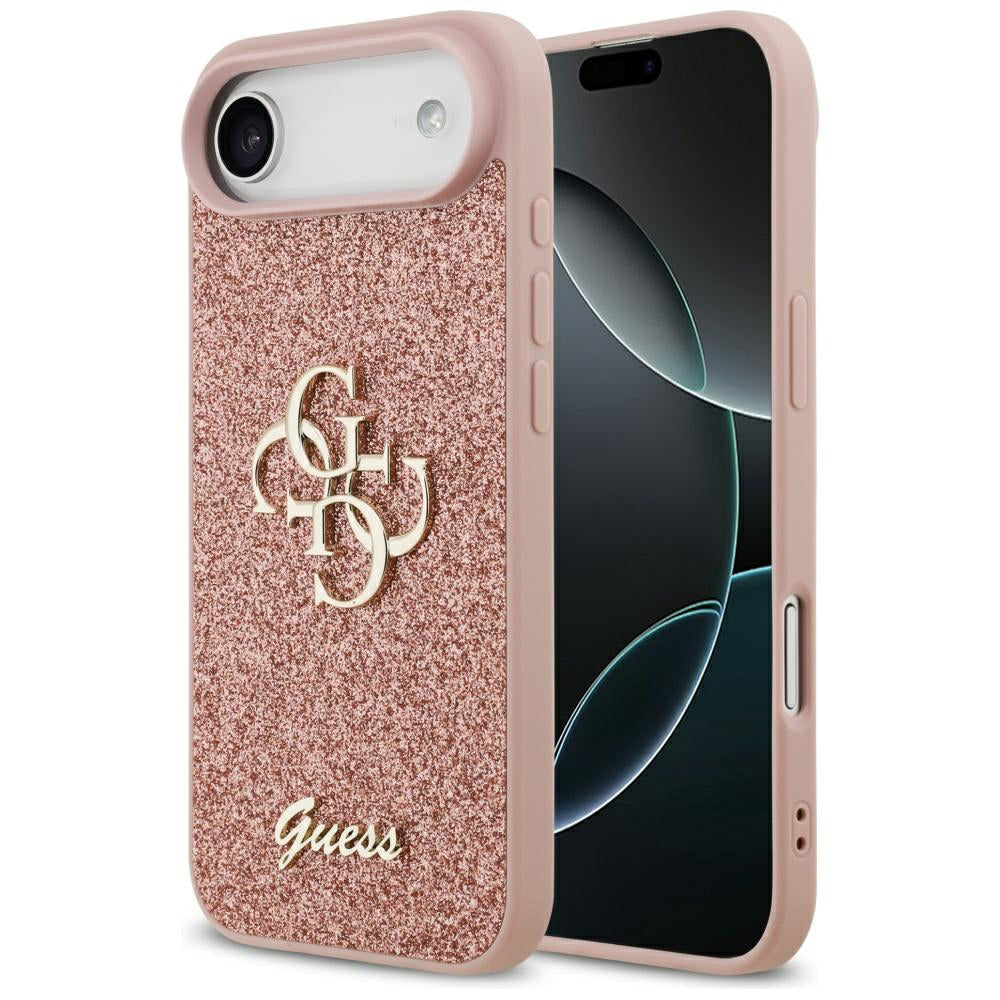 Capa para Apple iPhone 17 Air, Guess, Fixed Glitter Big 4G, Rosa