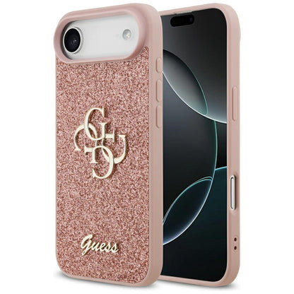 Capa para Apple iPhone 17 Air, Guess, Fixed Glitter Big 4G, Rosa