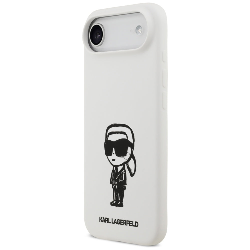 Capa para Apple iPhone 17 Air, Karl Lagerfeld, Sketch and Logo Karl, Branca