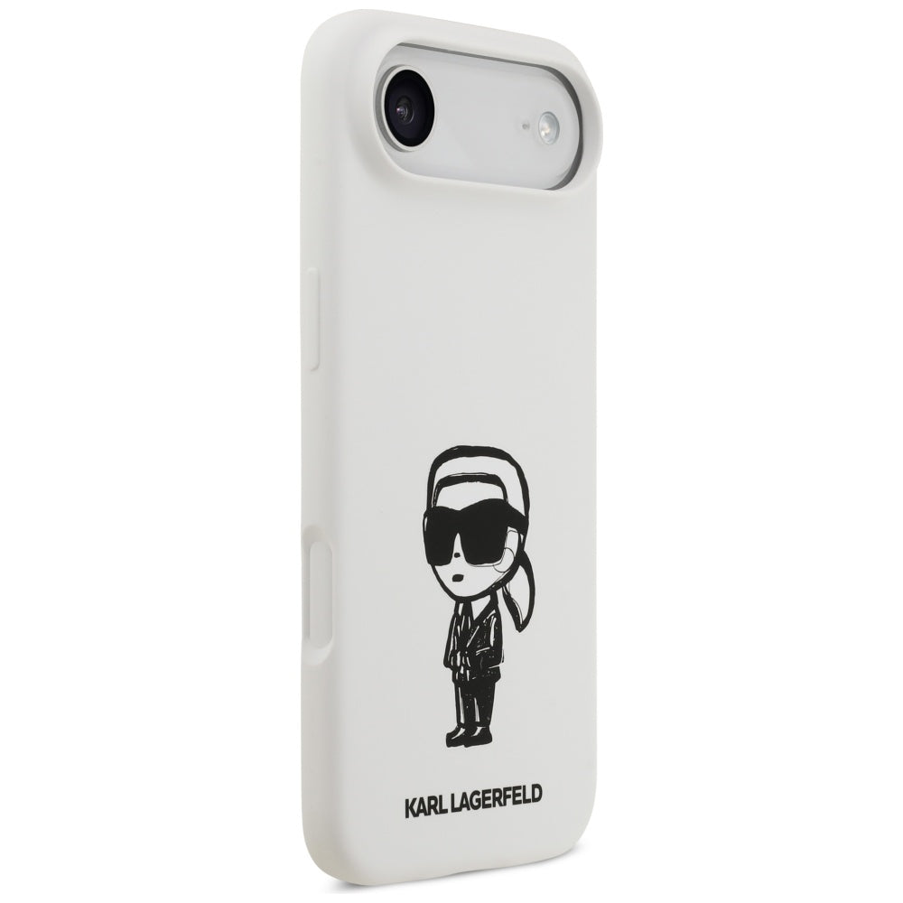 Capa para Apple iPhone 17 Air, Karl Lagerfeld, Sketch and Logo Karl, Branca