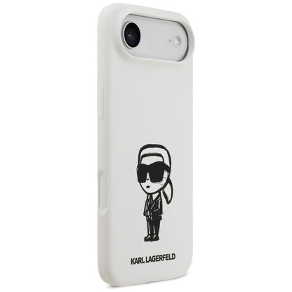 Capa para Apple iPhone 17 Air, Karl Lagerfeld, Sketch and Logo Karl, Branca