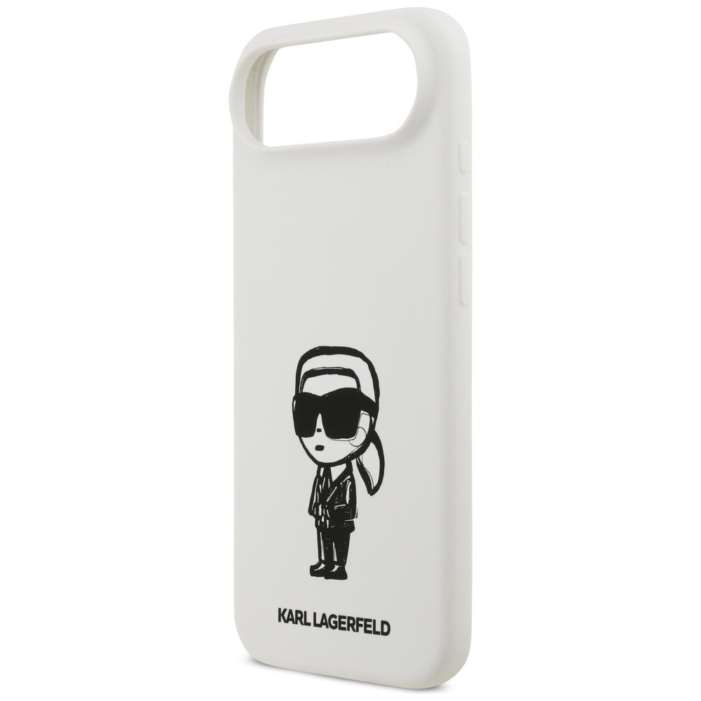 Capa para Apple iPhone 17 Air, Karl Lagerfeld, Sketch and Logo Karl, Branca