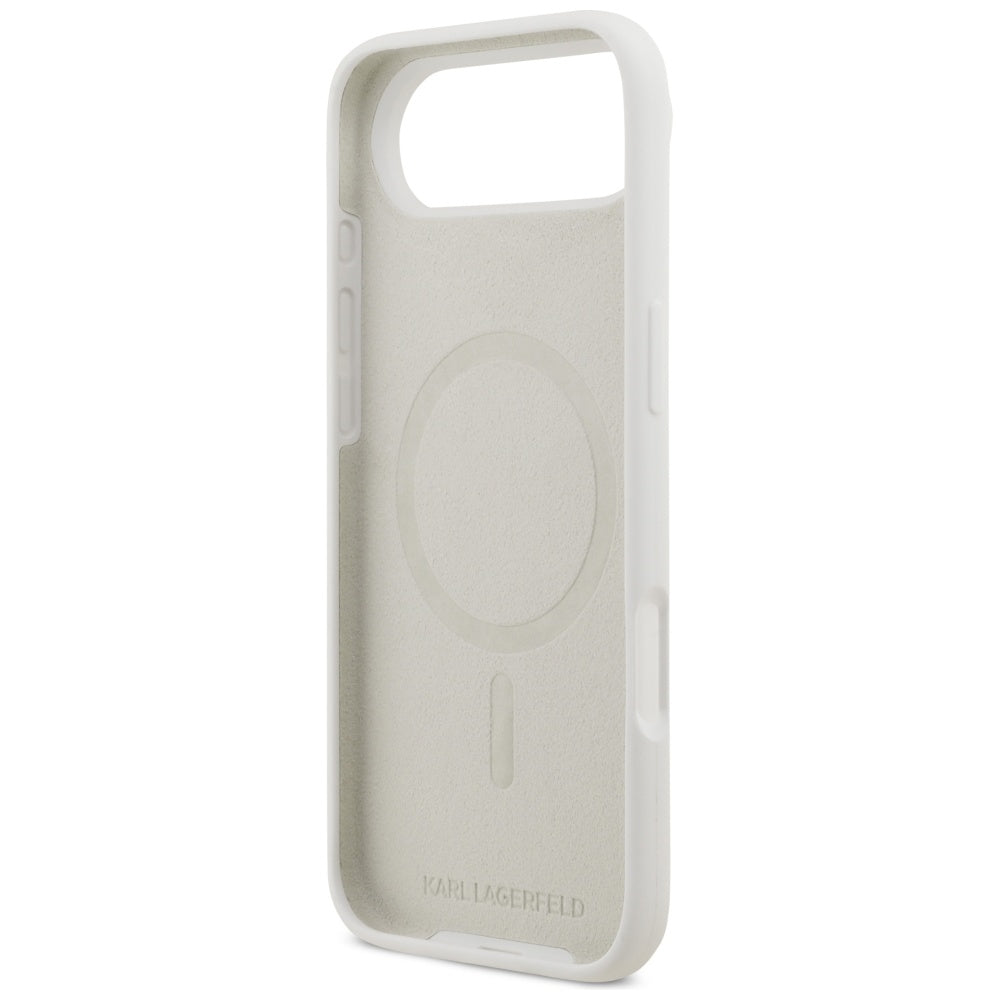 Capa para Apple iPhone 17 Air, Karl Lagerfeld, Sketch and Logo Karl, Branca