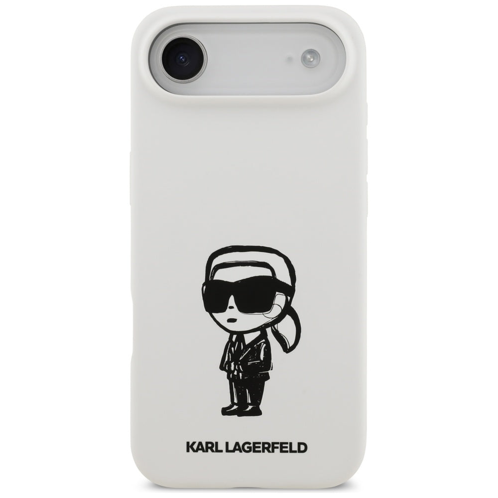 Capa para Apple iPhone 17 Air, Karl Lagerfeld, Sketch and Logo Karl, Branca