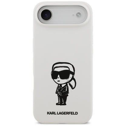 Capa para Apple iPhone 17 Air, Karl Lagerfeld, Sketch and Logo Karl, Branca