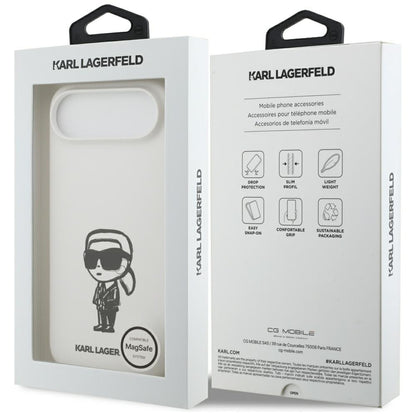 Capa para Apple iPhone 17 Air, Karl Lagerfeld, Sketch and Logo Karl, Branca