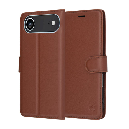 Capa para Apple iPhone 17 Air, Techsuit, Leather Folio, Castanho