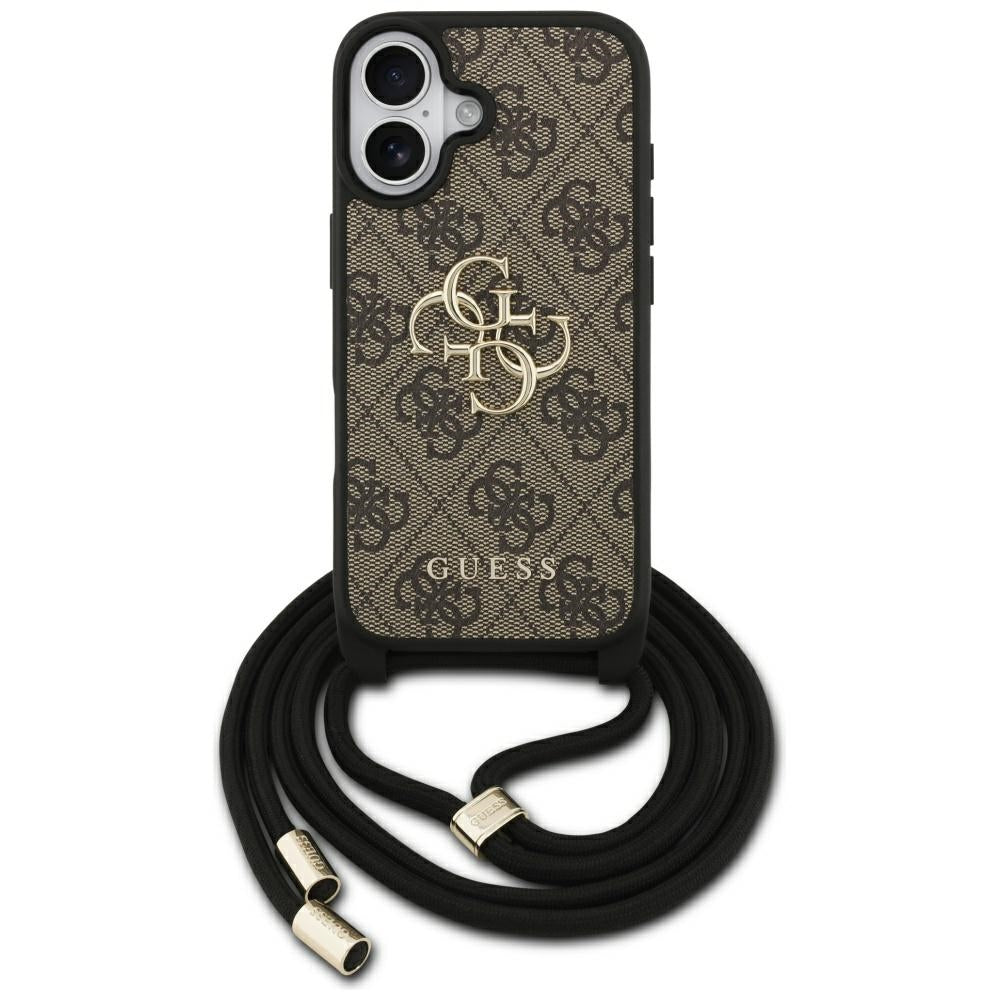 Capa para Apple iPhone 17, Guess, 4G CBDY Big Logo com Alça de Cordão, Marrom