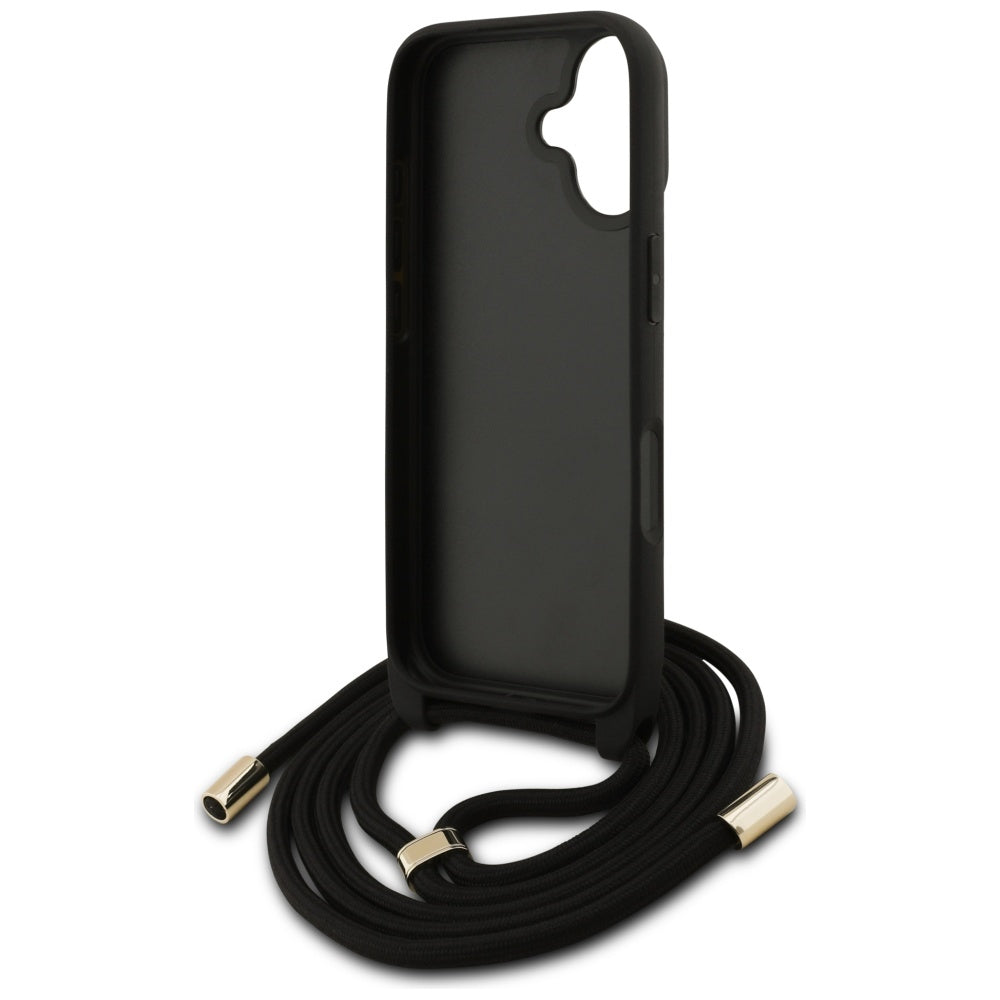 Capa para Apple iPhone 17, Guess, 4G CBDY Big Logo com Alça de Cordão, Marrom