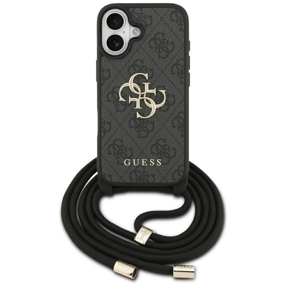 Capa para Apple iPhone 17, Guess, 4G CBDY Big Logo com Alça de Cordão, Preta