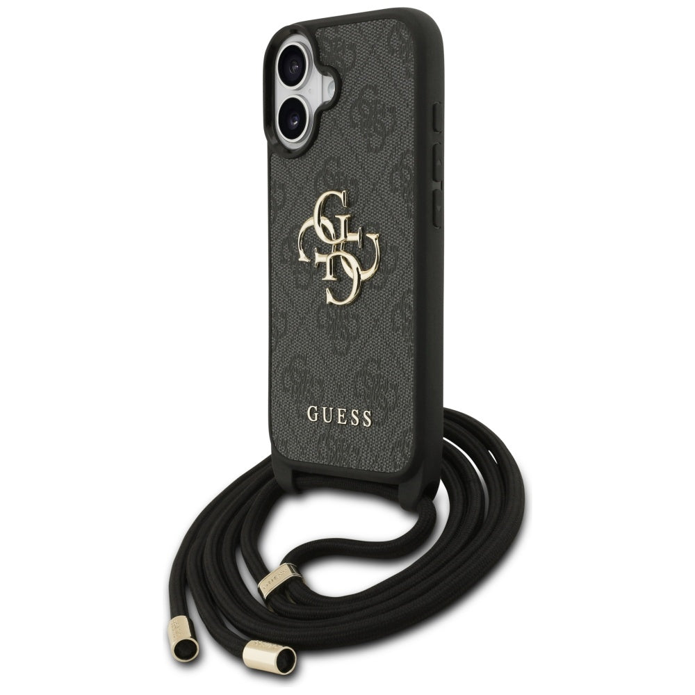 Capa para Apple iPhone 17, Guess, 4G CBDY Big Logo com Alça de Cordão, Preta