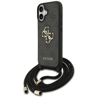 Capa para Apple iPhone 17, Guess, 4G CBDY Big Logo com Alça de Cordão, Preta