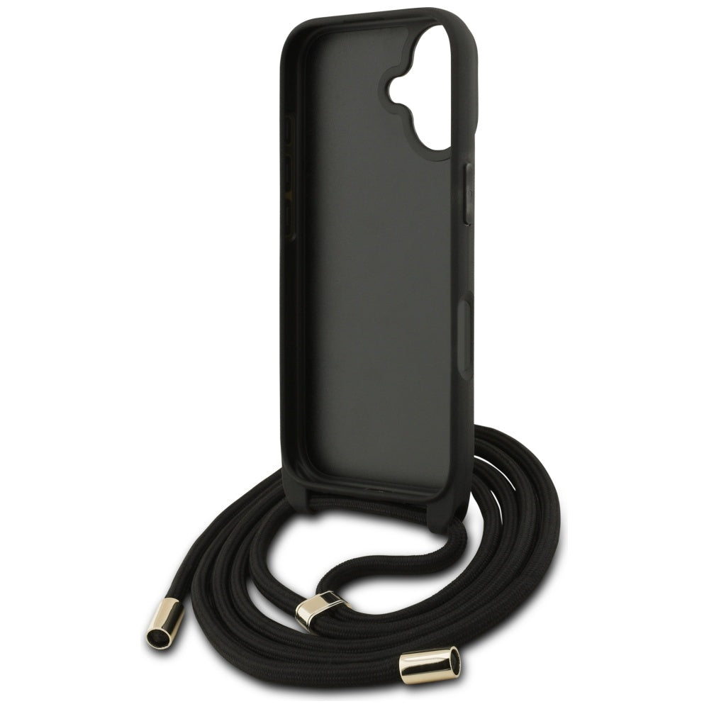 Capa para Apple iPhone 17, Guess, 4G CBDY Big Logo com Alça de Cordão, Preta