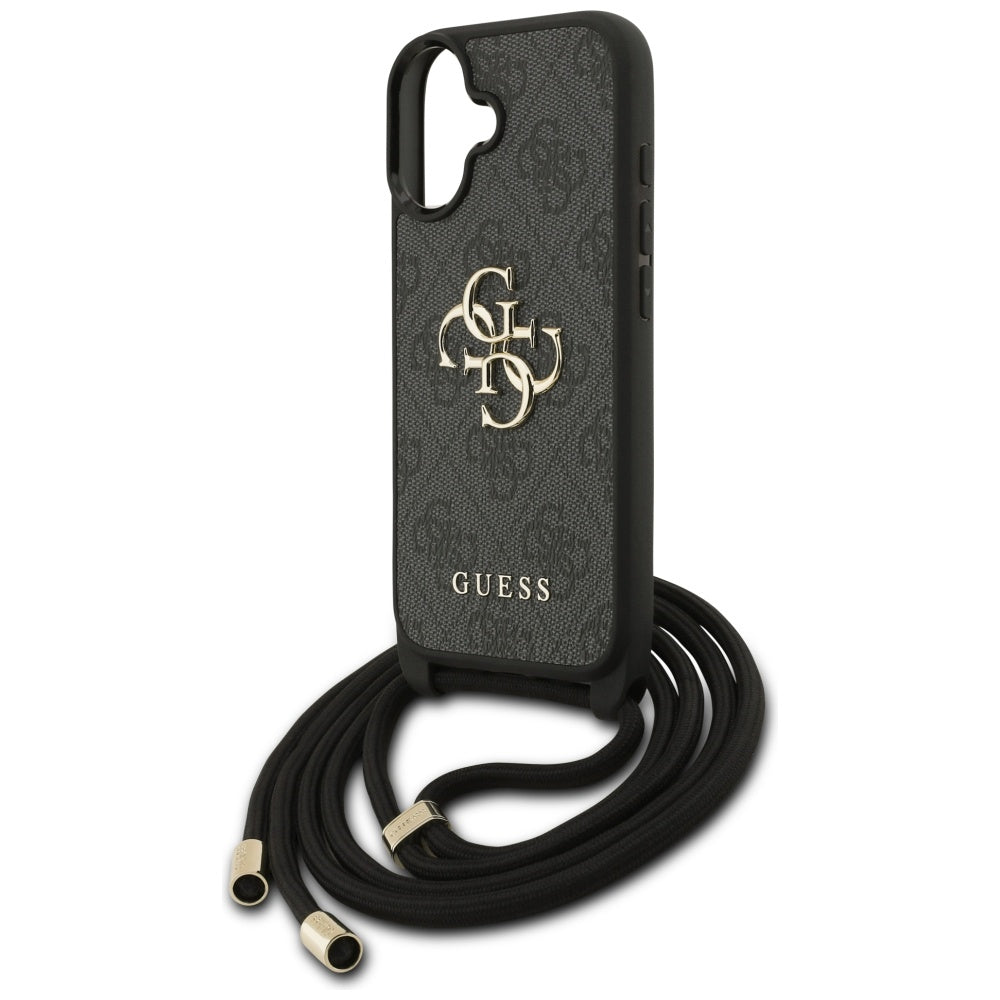 Capa para Apple iPhone 17, Guess, 4G CBDY Big Logo com Alça de Cordão, Preta