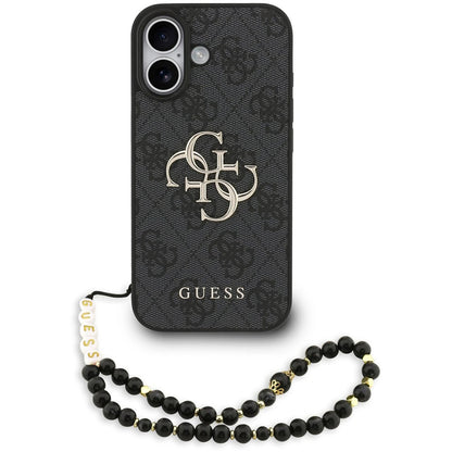 Capa para Apple iPhone 17, Guess, 4G Classic Logo com Alça, Preta