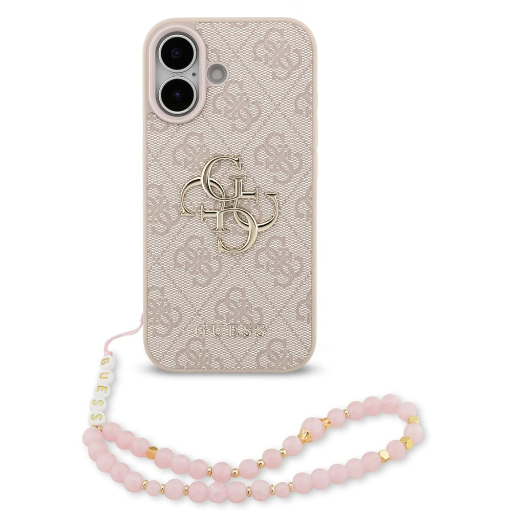 Capa para Apple iPhone 17, Guess, 4G Classic Logo com Alça, Rosa