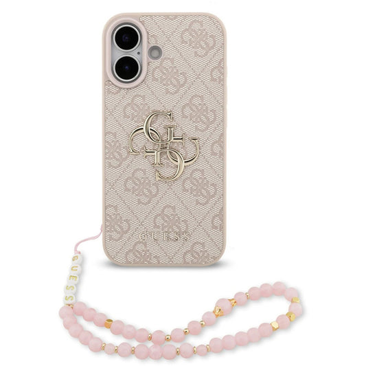 Capa para Apple iPhone 17, Guess, 4G Classic Logo com Alça, Rosa