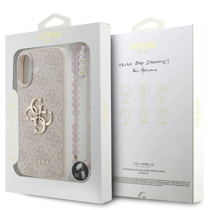 Capa para Apple iPhone 17, Guess, 4G Classic Logo com Alça, Rosa