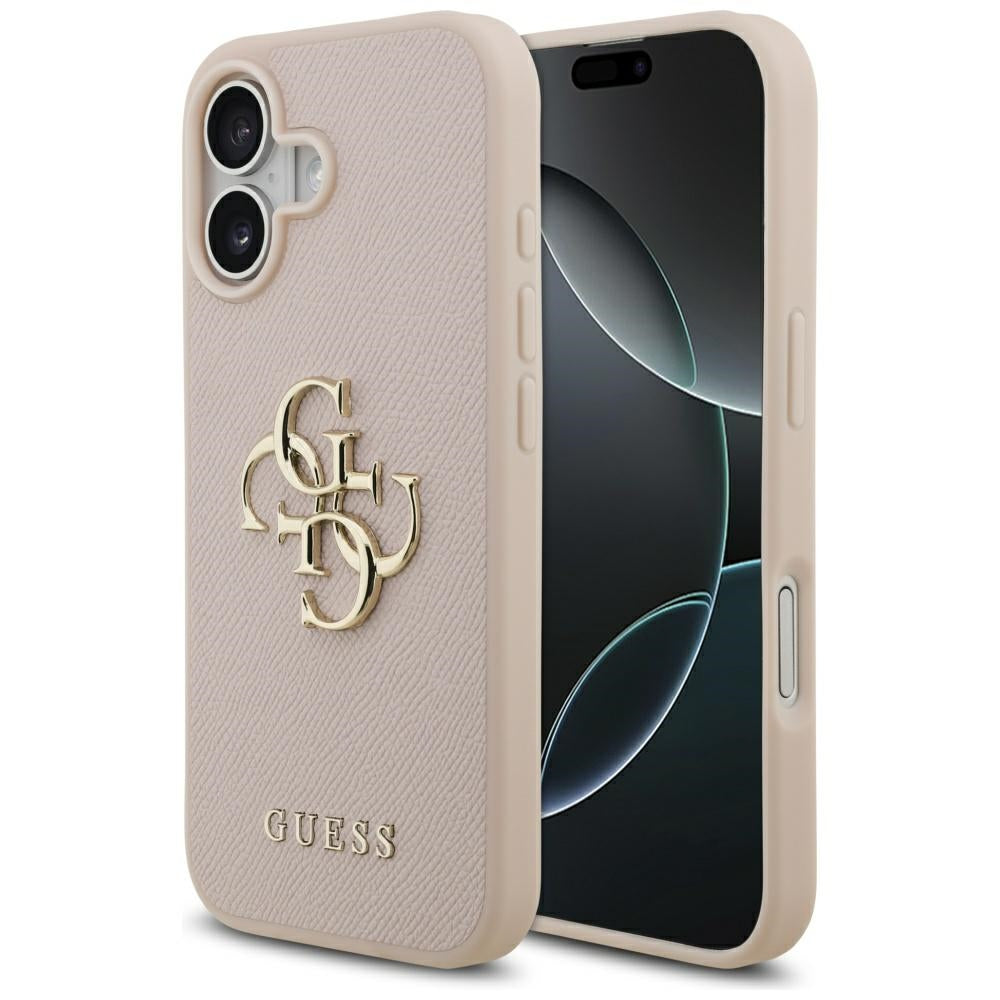 Capa para Apple iPhone 17, Guess, 4G Grained Big and Classic Logo, Rosa