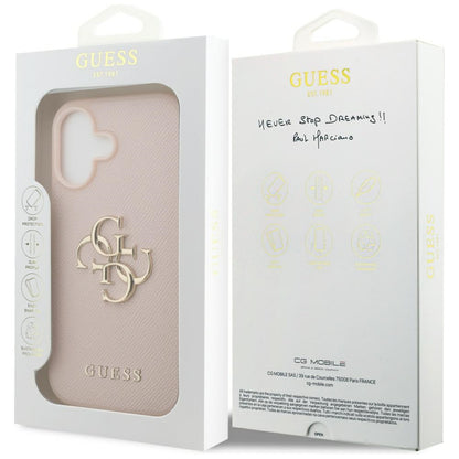 Capa para Apple iPhone 17, Guess, 4G Grained Big and Classic Logo, Rosa