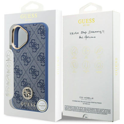 Capa para Apple iPhone 17, Guess, 4G Strass Logo, Azul