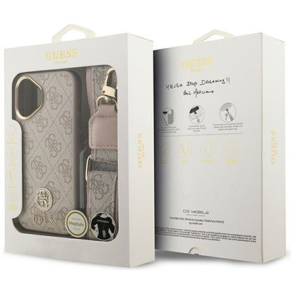 Capa para Apple iPhone 17, Guess, 4G Strass Logo and Big Strap, Rosa