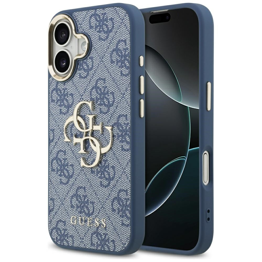 Capa para Apple iPhone 17, Guess, Big 4G Logo Classic, Azul Dourado