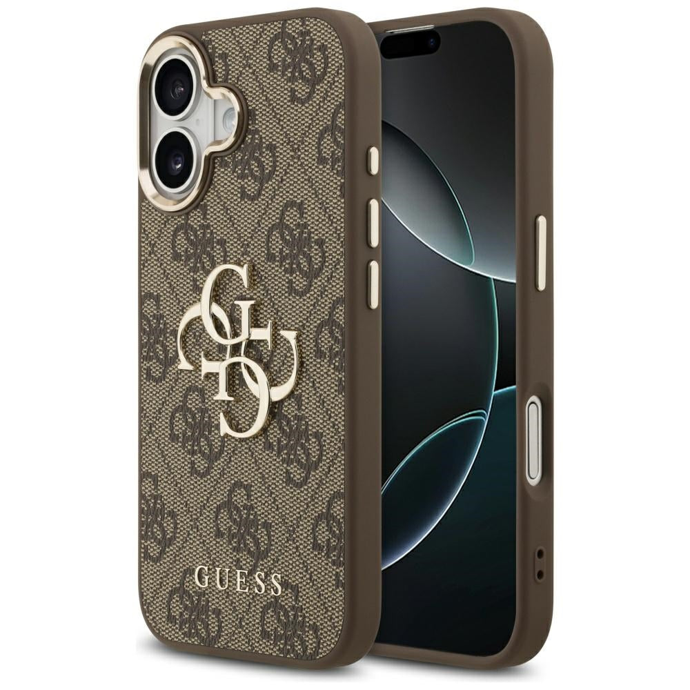 Capa para Apple iPhone 17, Guess, Big 4G Logo Classic, Marrom Dourado
