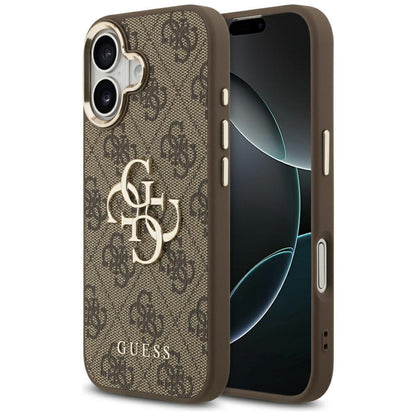 Capa para Apple iPhone 17, Guess, Big 4G Logo Classic, Marrom Dourado