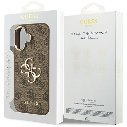 Capa para Apple iPhone 17, Guess, Big 4G Logo Classic, Marrom Dourado