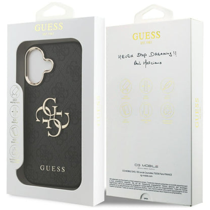 Capa para Apple iPhone 17, Guess, Big 4G Logo Classic, Preta Dourada