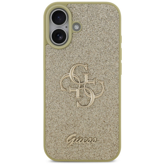 Capa para Apple iPhone 17, Guess, Fixed Glitter Big 4G, Dourada