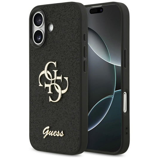 Capa para Apple iPhone 17, Guess, Fixed Glitter Big 4G, Preta
