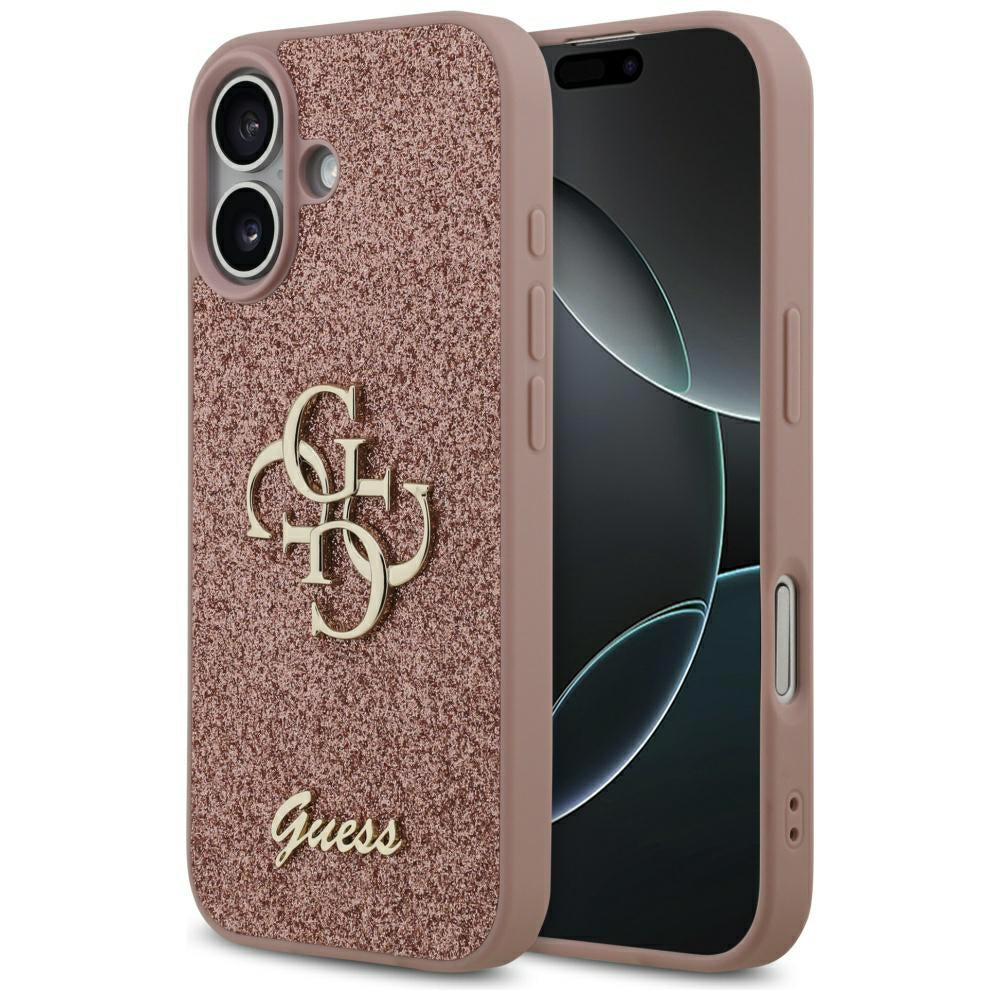Capa para Apple iPhone 17, Guess, Fixed Glitter Big 4G, Rosa