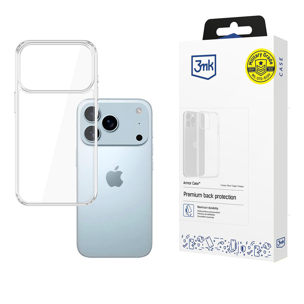 Capa para Apple iPhone 17 Pro, 3MK, Armor, Transparente
