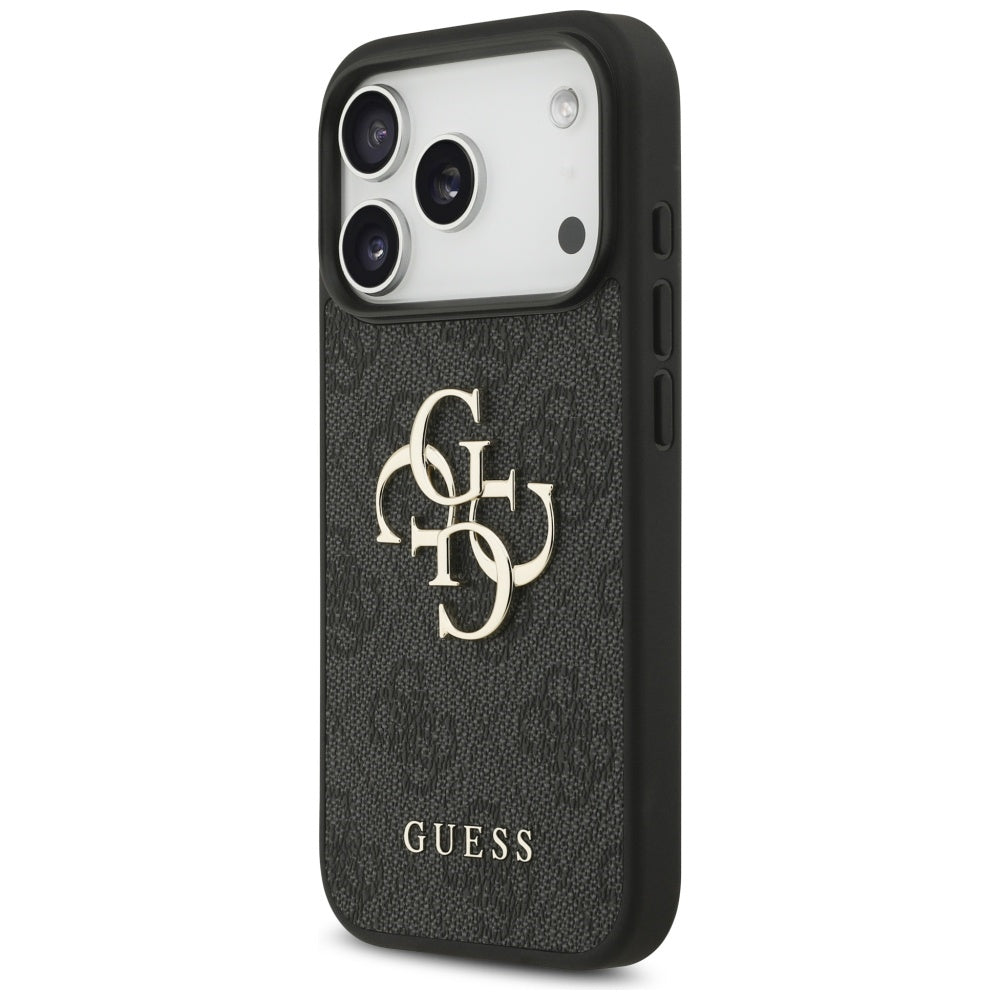 Capa para Apple iPhone 17 Pro, Guess, 4G Classic Logo com Alça, Preta