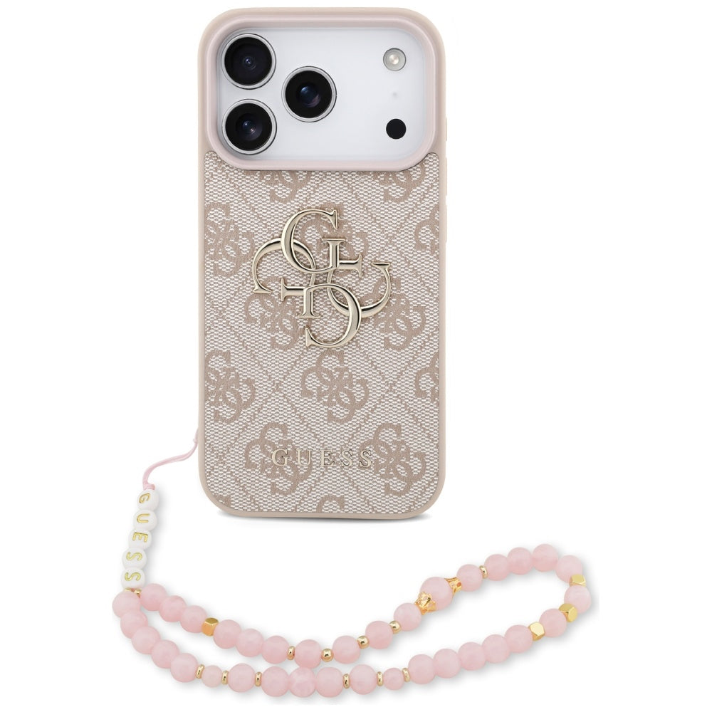 Capa para Apple iPhone 17 Pro, Guess, 4G Classic Logo com Alça, Rosa
