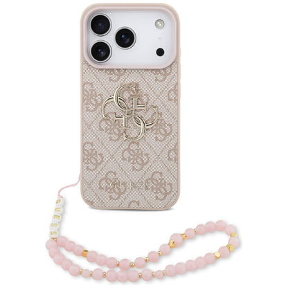 Capa para Apple iPhone 17 Pro, Guess, 4G Classic Logo com Alça, Rosa