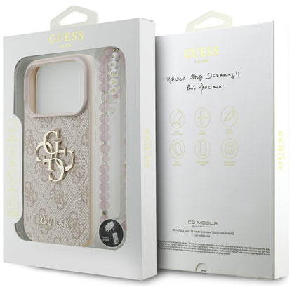 Capa para Apple iPhone 17 Pro, Guess, 4G Classic Logo com Alça, Rosa