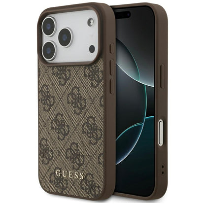 Capa para Apple iPhone 17 Pro, Guess, 4G Classic, Castanho