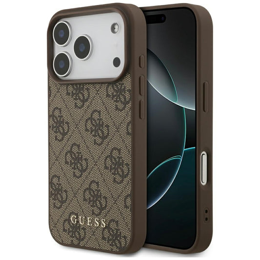Capa para Apple iPhone 17 Pro, Guess, 4G Classic, Castanho